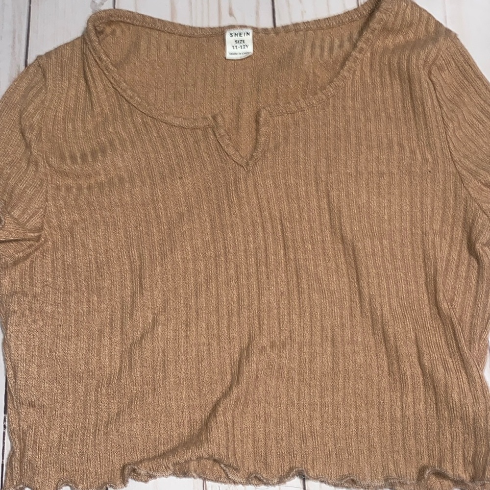 brown| cropped shirt | tweens